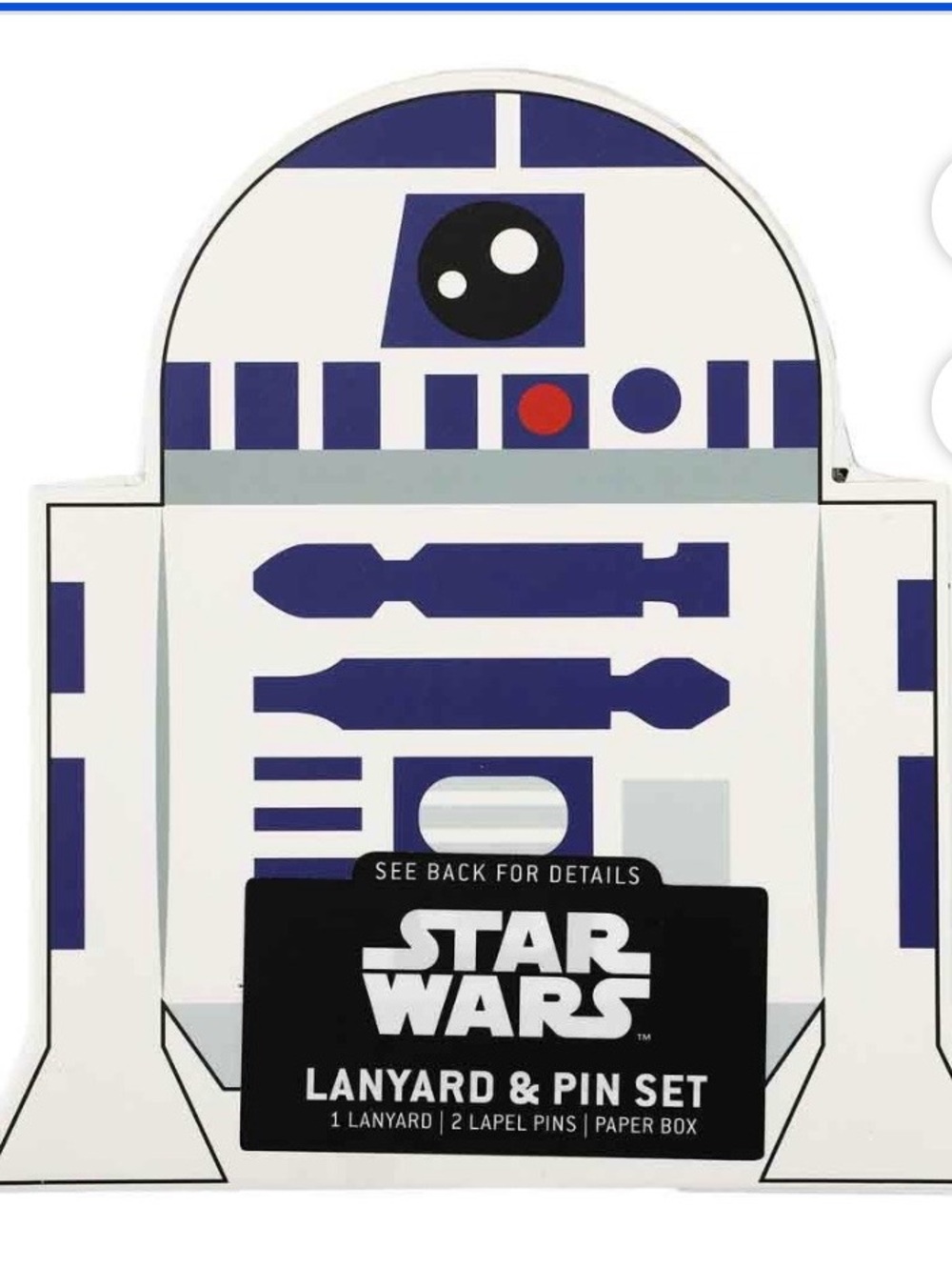 2-Star Wars R2-D2 Lanyard & Pin Set - NIB